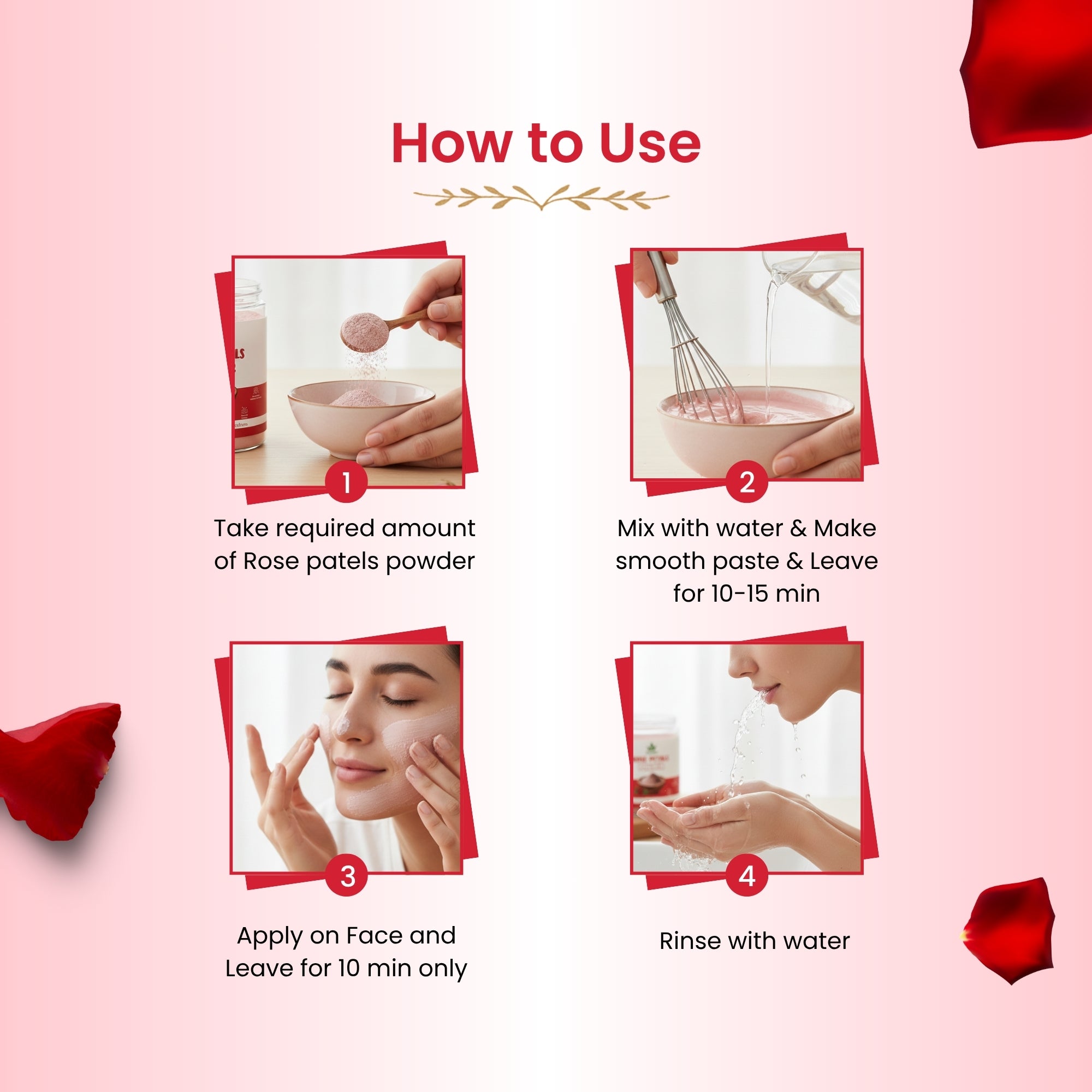 Havintha Natural Rose Petals Powder | For Skin Brightening | 250 Grams (JAR)