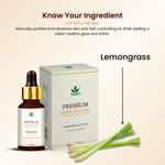 Havintha Lemongrass Essential Oil for Skin Health and Stress Reliever - Pure and Organic Product - 15 ml.
