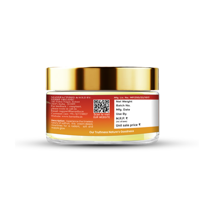 Havintha Natural Saffron Cream for Face Glow, Radiance and Brightening | Herbal Face Cream for Skin Whitening, Anti-Aging, Dark Spots Removal, Pigmentation, Moisturizing &amp; Even Skin Tone - 50g