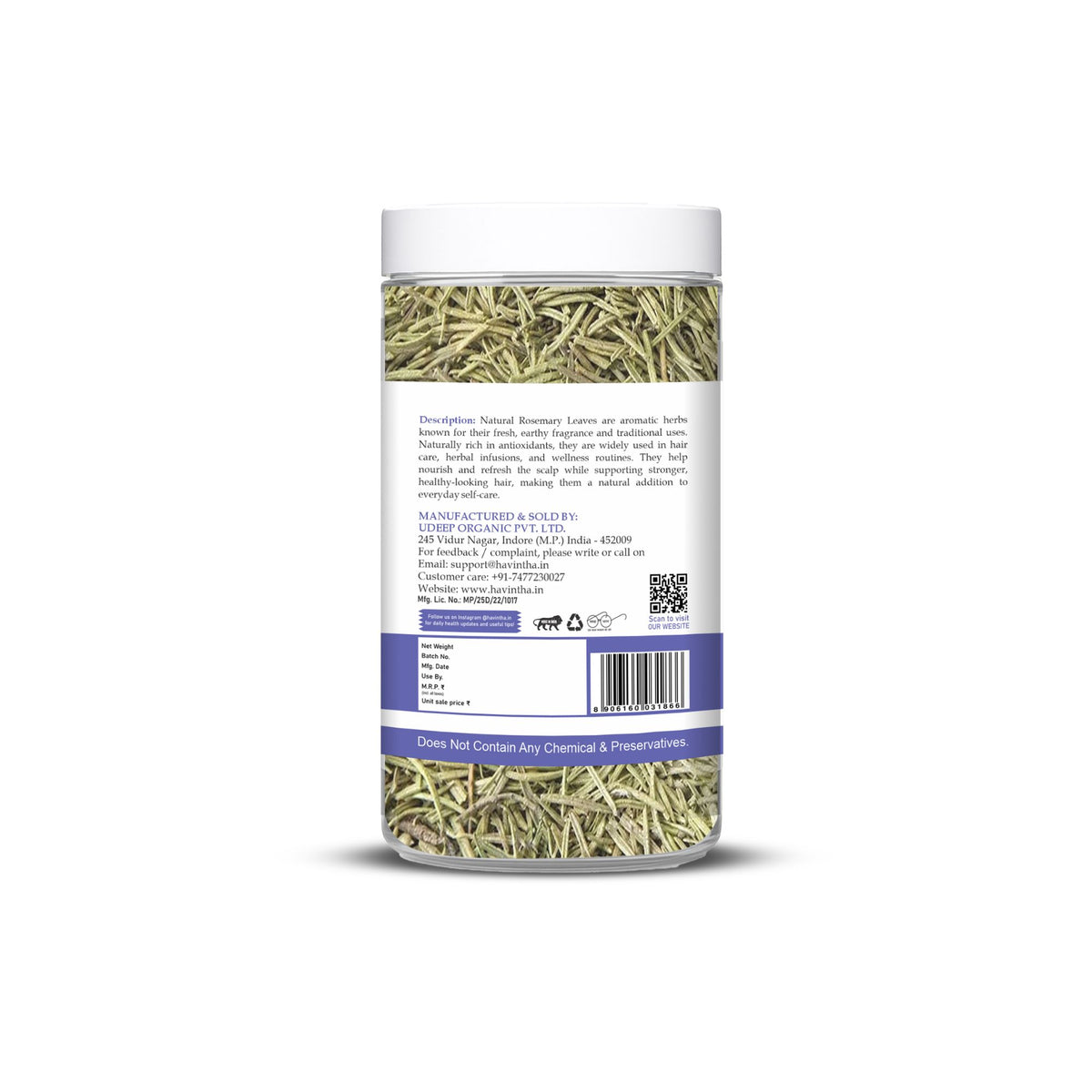 Havintha Rosemary Leaves 200g | Natural Dried Rosemary Leaves for Hair Care | Premium Quality