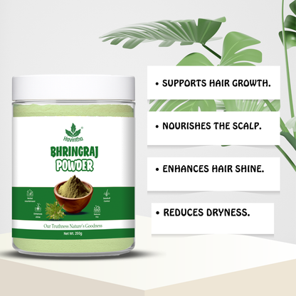 Bhringraj Powder For Hair Growth Split Ends Nourishment Dandruff Moisturising - 250 Grams