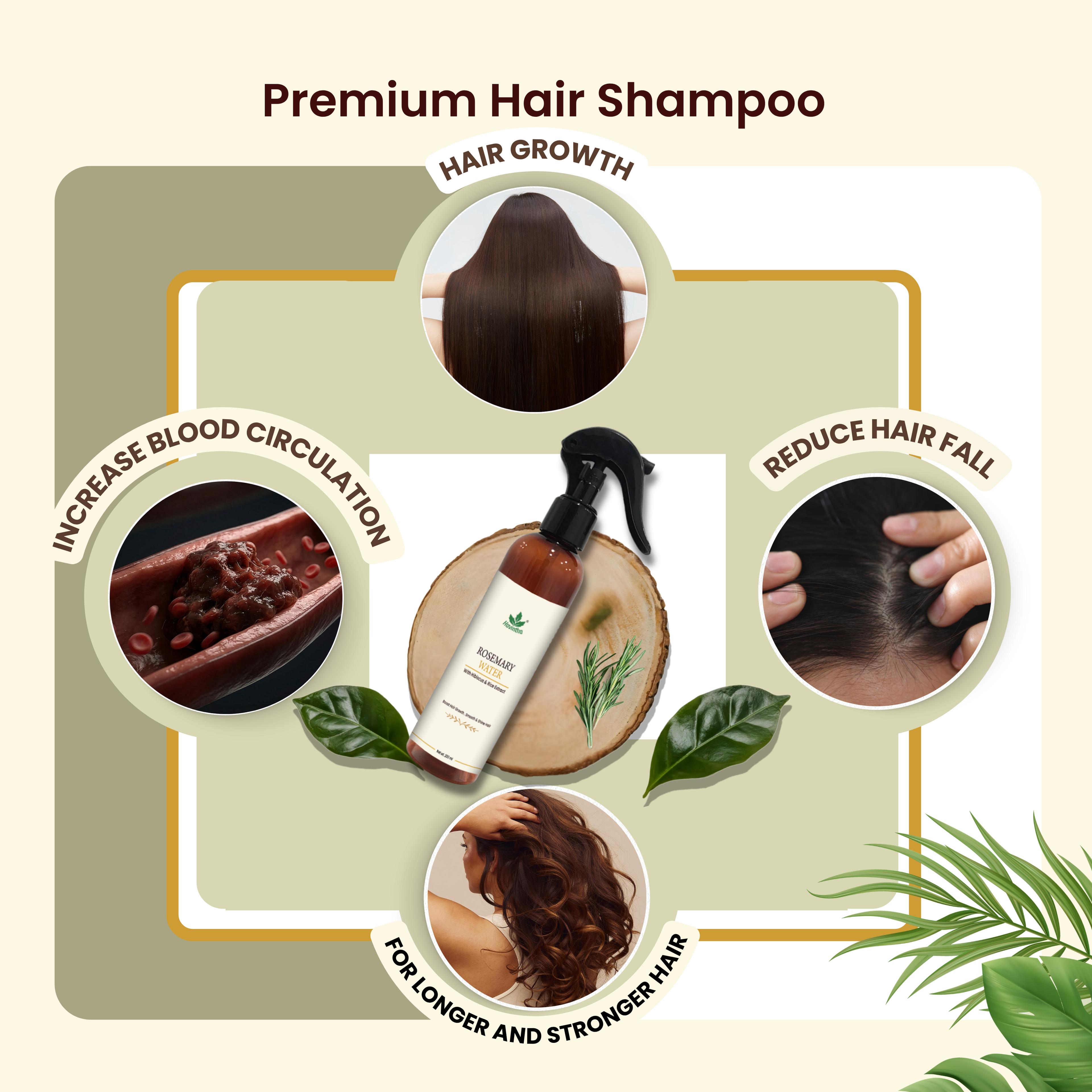 Havintha Natural Rosemary Water Spray for Hair Growth, Reduce Hairfall (200 ml) | Rosemary Hair Mist | Adds Shine, Strengthens &amp; Nourishes Hair | For Men &amp; Women, All Hair Types