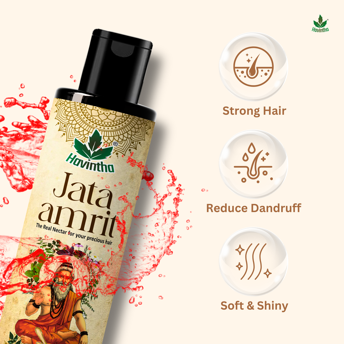 Havintha Jata Amrit Hair Oil For hair growth| Handmade herbal hair oil| Long &amp; Shiny hair| With Lavender, Castor, Tea tree and Rosemary oil |100 ml