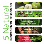 Havintha Amla, Reetha, Shikakai, Bhringraj and Hibiscus powder for Hair care (each 50 gram )