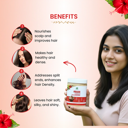 Natural Hibiscus Powder Shampoo | Prevents Hair Fall &amp; Nourishes Lifeless Hair | for Overall Hair Growth | Men &amp; Women (227g)