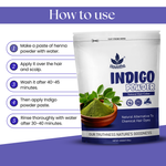 Havintha Natural Indigo Powder and Henna Powder Combo for Black Hair Colour (200g+200g)