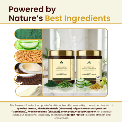 Havintha Premium Shampoo &amp; Conditioner Combo with Shikakai, Aloe Vera &amp; Keratin, 200g Each