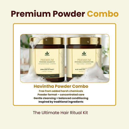 Havintha Premium Shampoo &amp; Conditioner Combo with Shikakai, Aloe Vera &amp; Keratin, 200g Each