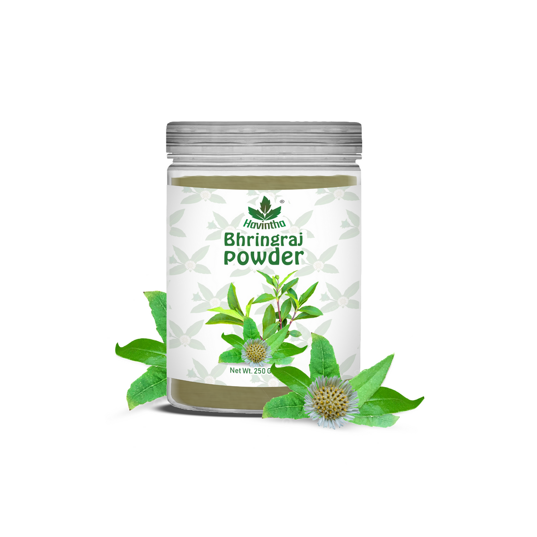 Havintha Natural Bhringraj Powder | For Strong &amp; Silky Hair | 250 Grams (JAR)