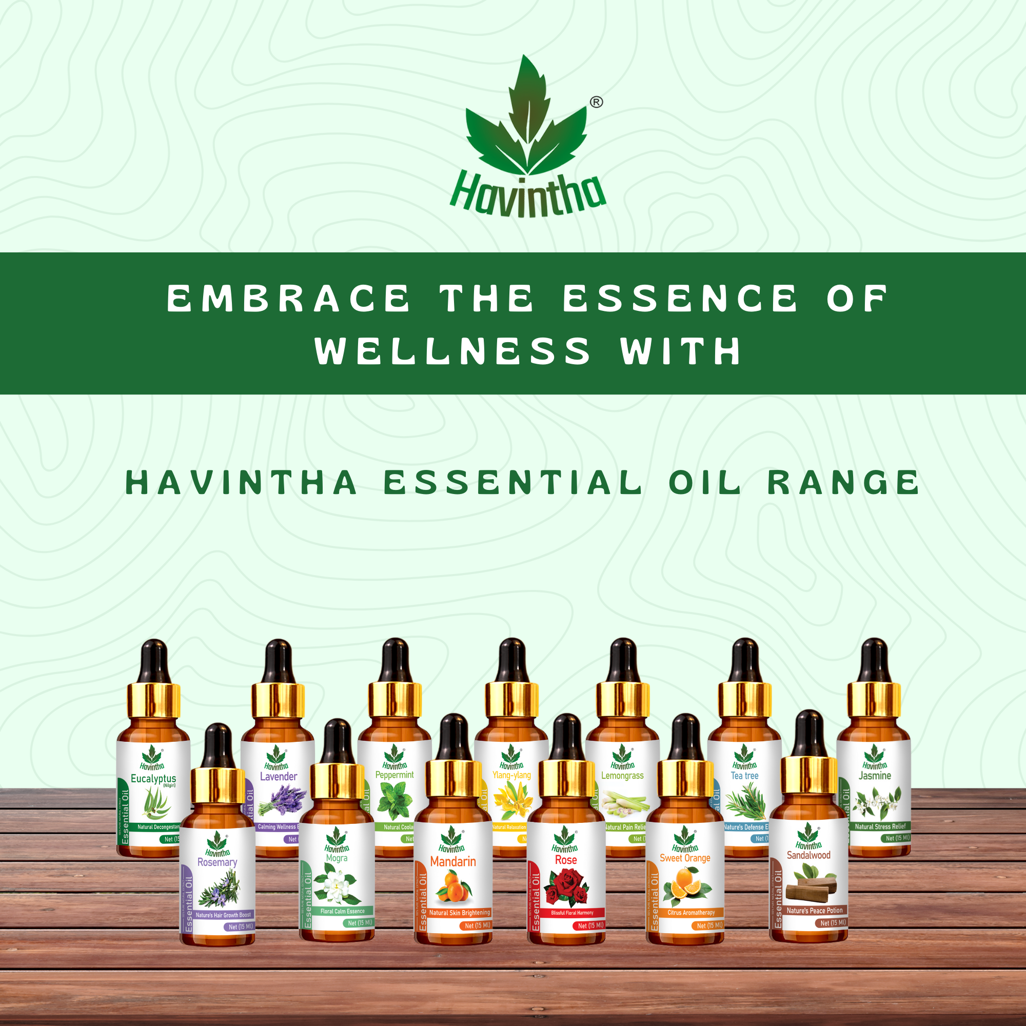 Havintha Pure and Organic Jasmine Essential Oil for Skin, Hair and Aromatherapy - 15 ml.