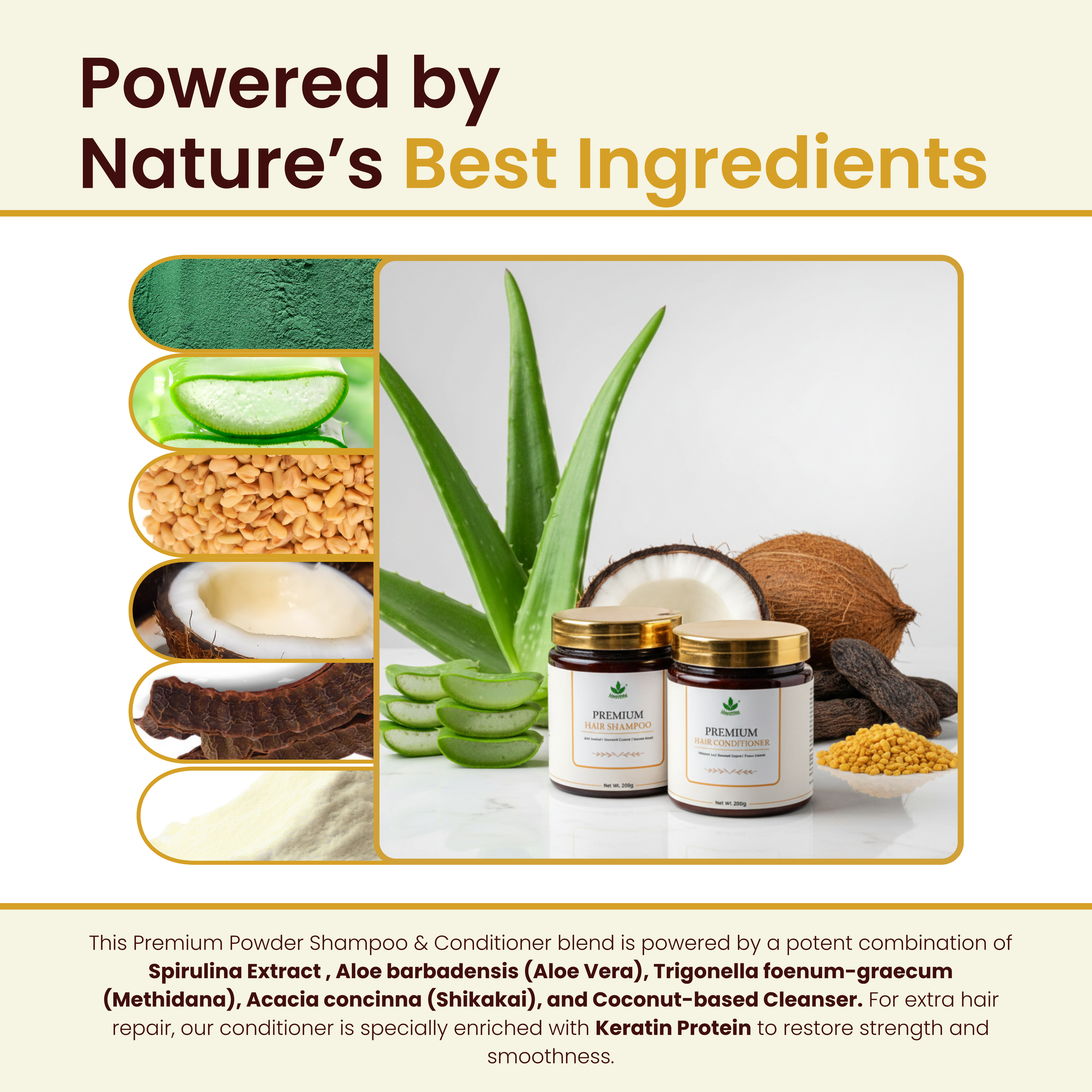 Havintha Premium Shampoo &amp; Conditioner Duo 200g Each | Anti Hair Fall, Anti Dandruff, Frizz Control &amp; Moisture Lock | Herbal Shampoo + Conditioner with Shikakai, Aloe Vera, Methi, Spirulina &amp; Keratin