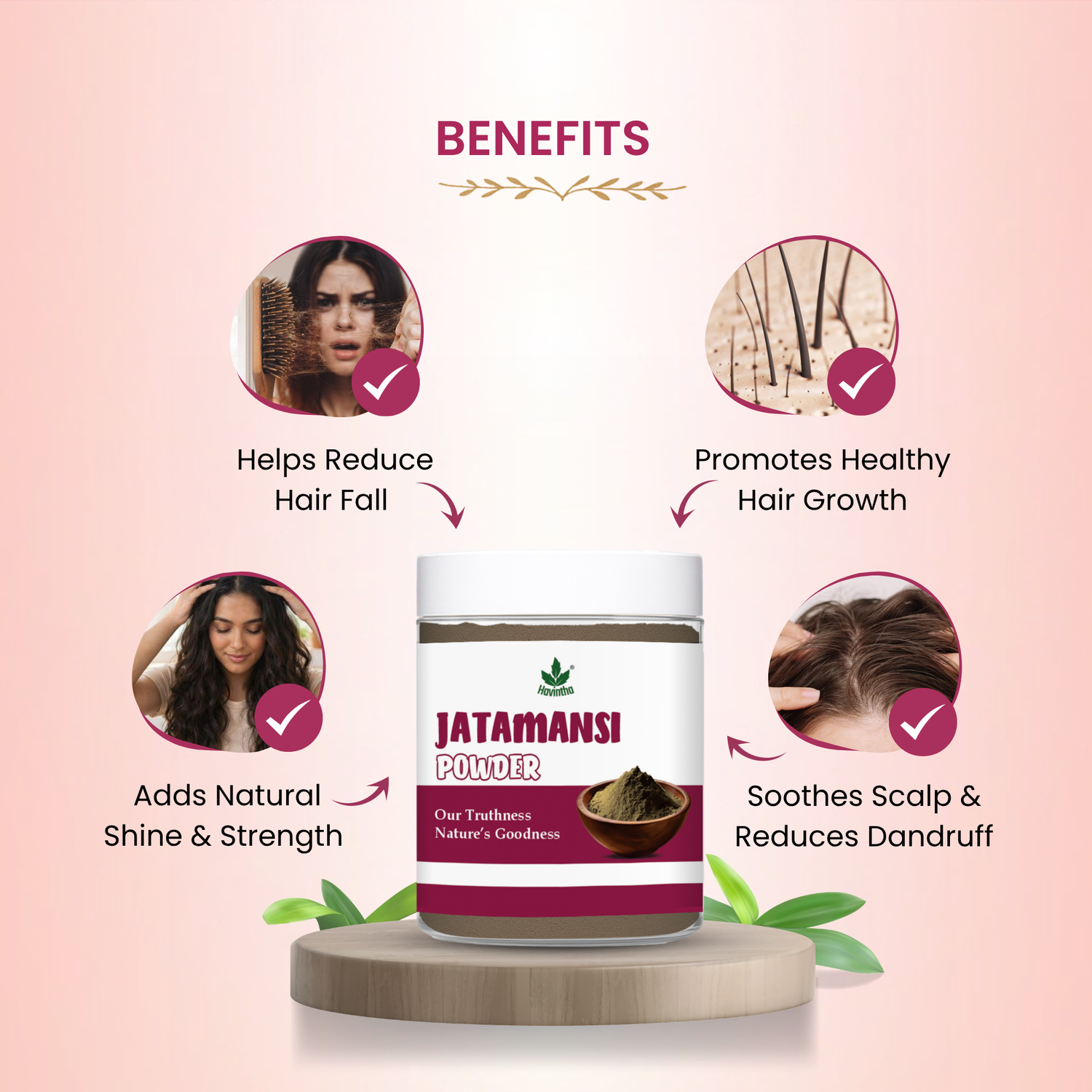 Havintha Natural Jatamansi Powder | For Strong Hair | 80 Grams (JAR)