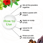 Havintha Amla, Reetha, Shikakai, Bhringraj and Hibiscus powder for Hair care (each 50 gram )