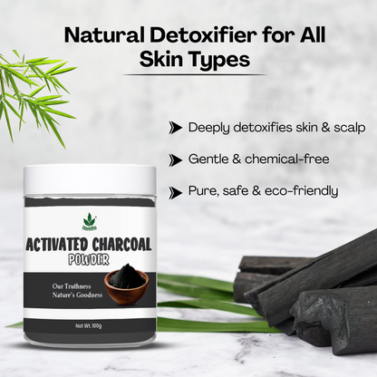 Havintha 100% Natural Activated Charcoal Powder for Skin, Face Pack, Removes Dead Skin and Natural Detoxifier for Your Body, 100 g