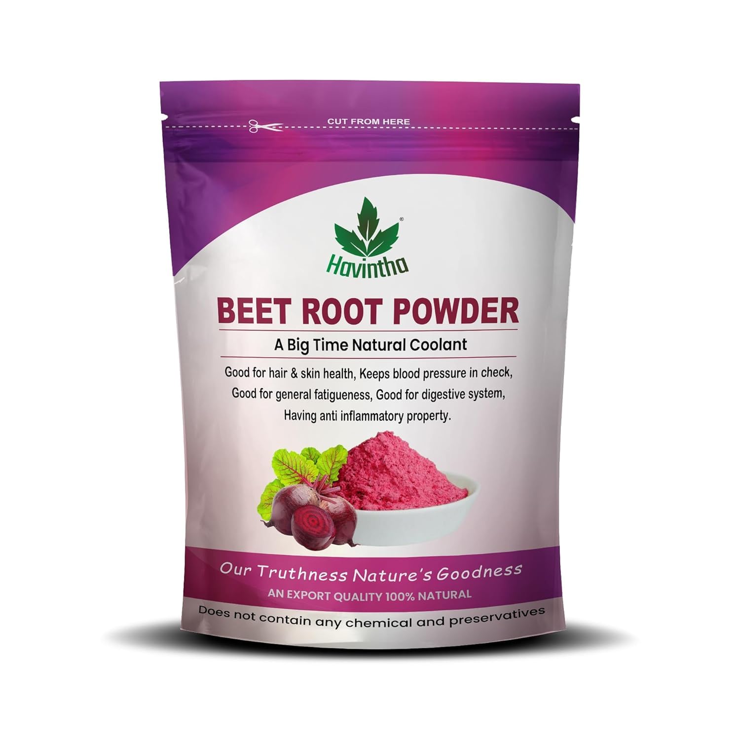 Havintha Natural Beet Root Powder Improves Heart Health and Blood Pressure - 227g