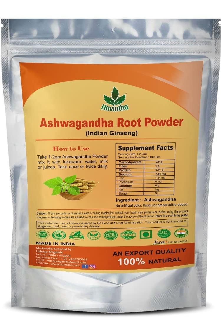 Ashwagandha Root Powder 100gms Back Image