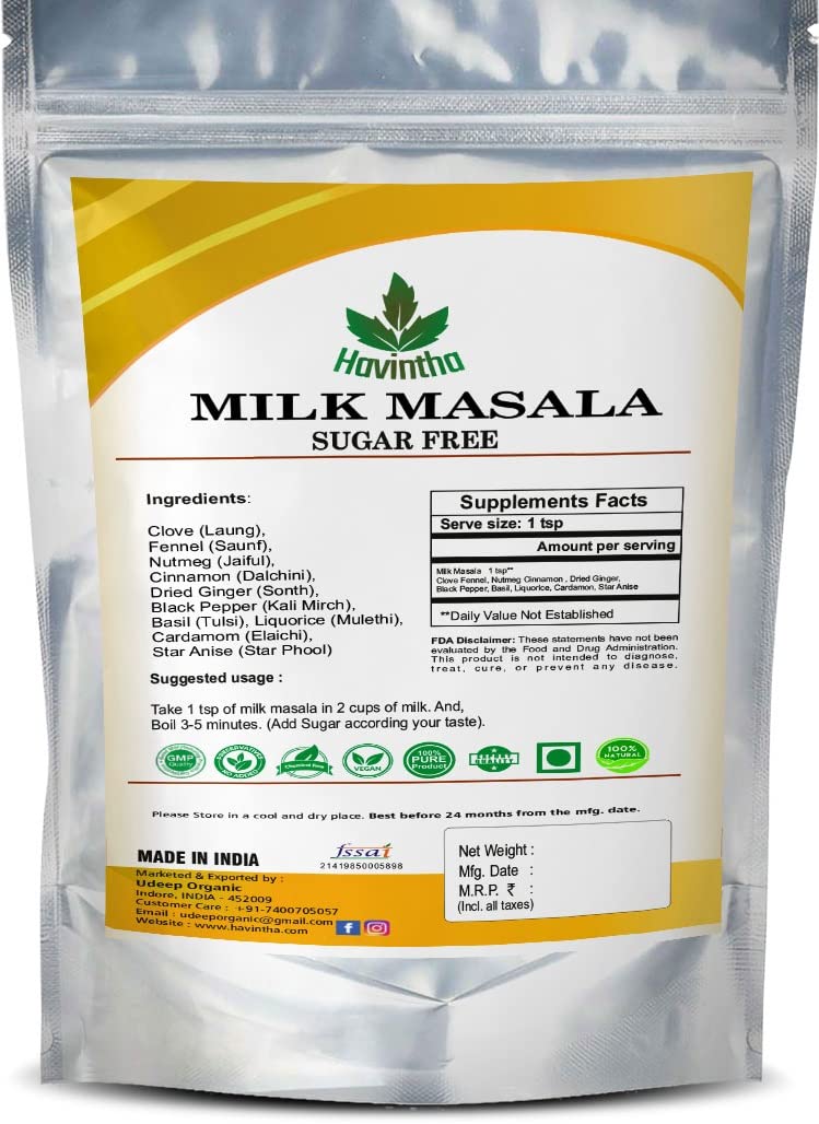 Havintha Natural Milk Masala | Support Immunity and Stronger Bones (100gm)