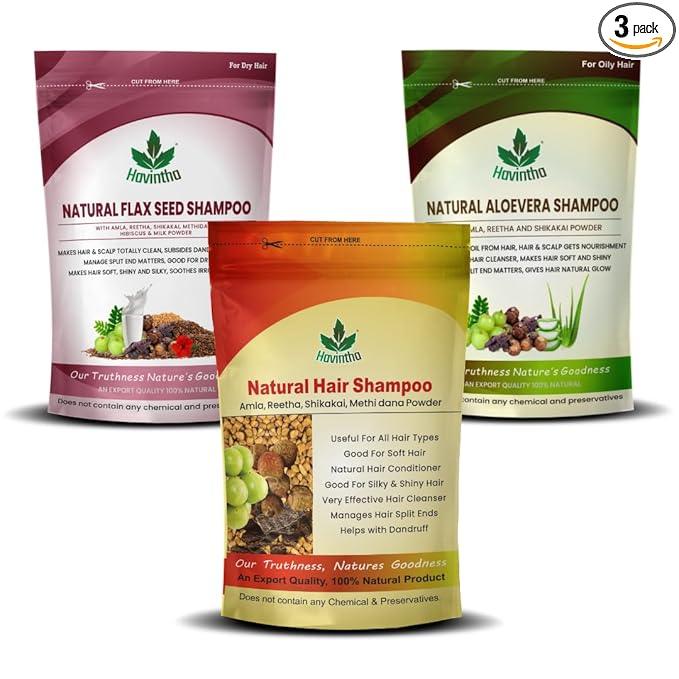 Havintha Natural Hair Shampoo | 3 Types of Shampoo - 227 gm (Combo Pack of 3)