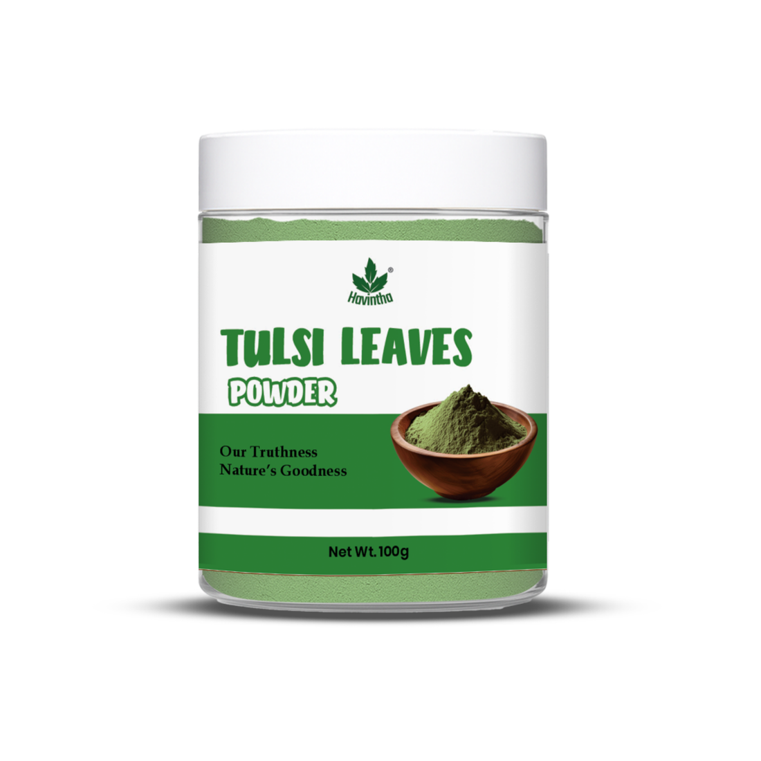 Havintha Natural Tulsi Powder | Good For Health &amp; Hair Care | 100 Grams (JAR)
