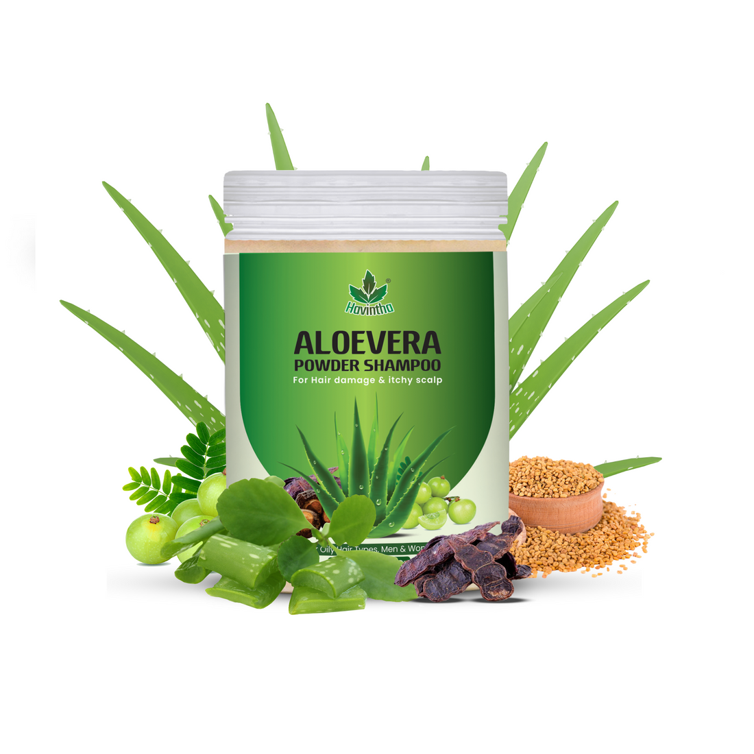 Natural Aloevera Shampoo Powder For Hair Damage &amp; Itchy Scalp| All Hair Types | Men &amp; Women - 250gm