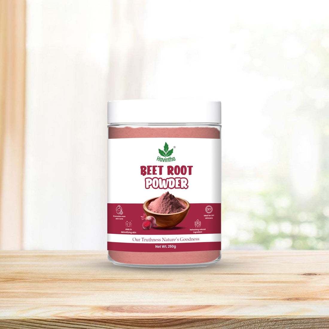 Havintha Beet Root Powder for Face | For Glowing Skin | Natural Skin Care | 250 Grams (JAR)