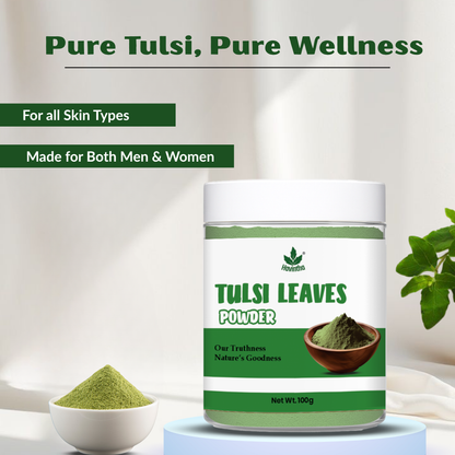 Havintha Natural Tulsi Powder | Good For Health &amp; Hair Care | 100 Grams (JAR)