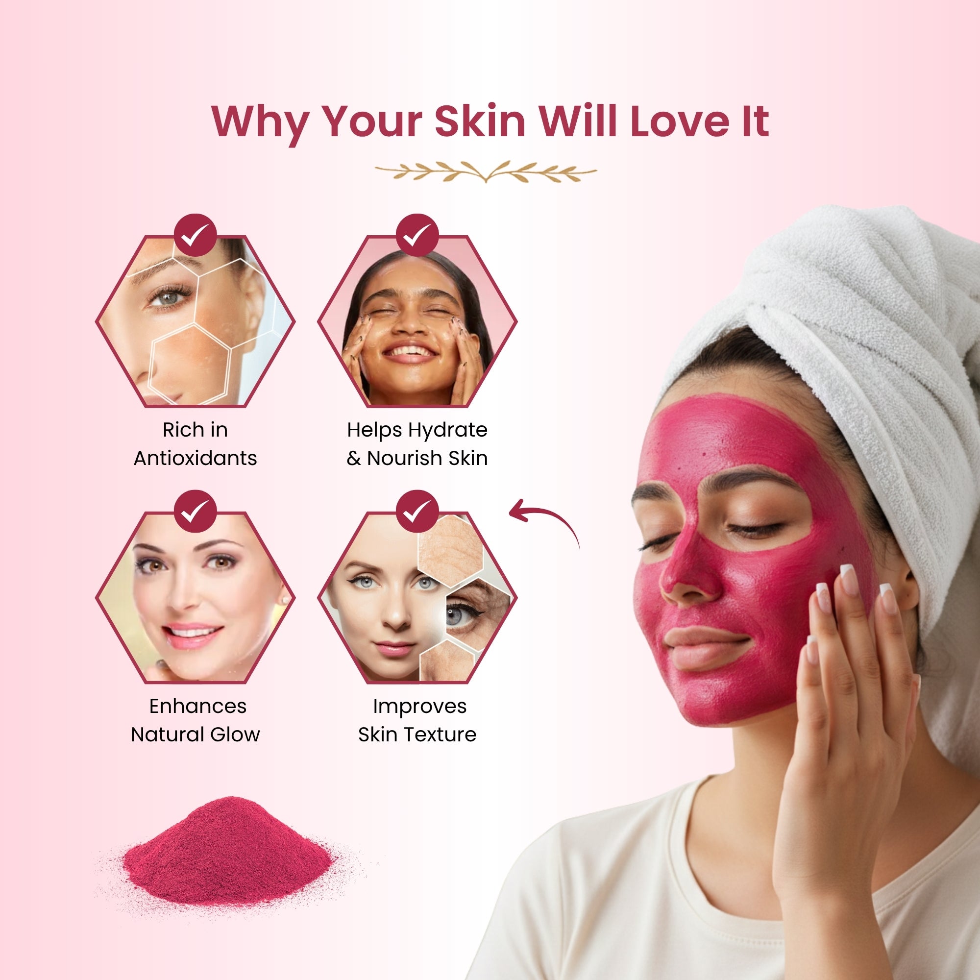 Havintha Beet Root Powder for Face | For Glowing Skin | Natural Skin Care | 250 Grams (JAR)