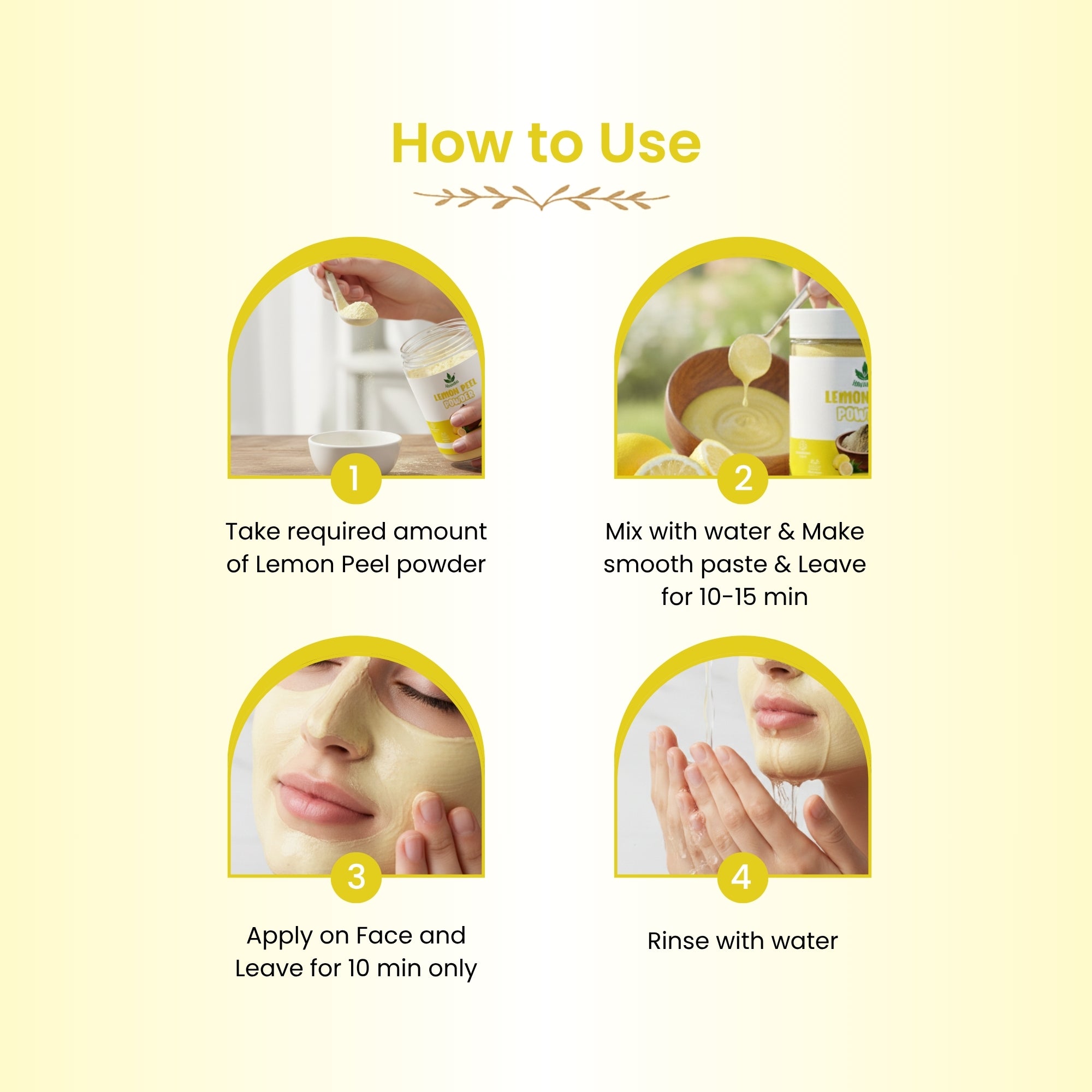 Havintha Natural Lemon Peel Powder | For Brighter Skin | Remove Dark Circles | 100 Grams (JAR)