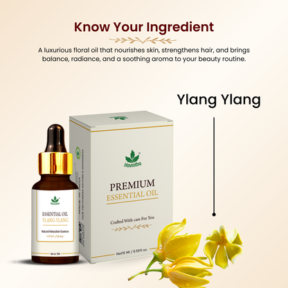 Havintha Natural Ylang Ylang Essential Oil 15ml | Floral Aroma Oil for Nourished Hair &amp; Skin Care