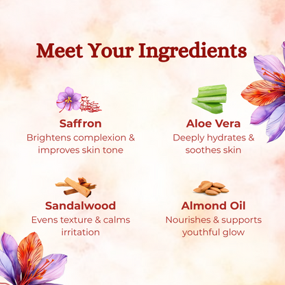Havintha Natural Saffron Cream for Face Glow, Radiance and Brightening | Herbal Face Cream for Skin Whitening, Anti-Aging, Dark Spots Removal, Pigmentation, Moisturizing &amp; Even Skin Tone - 50g