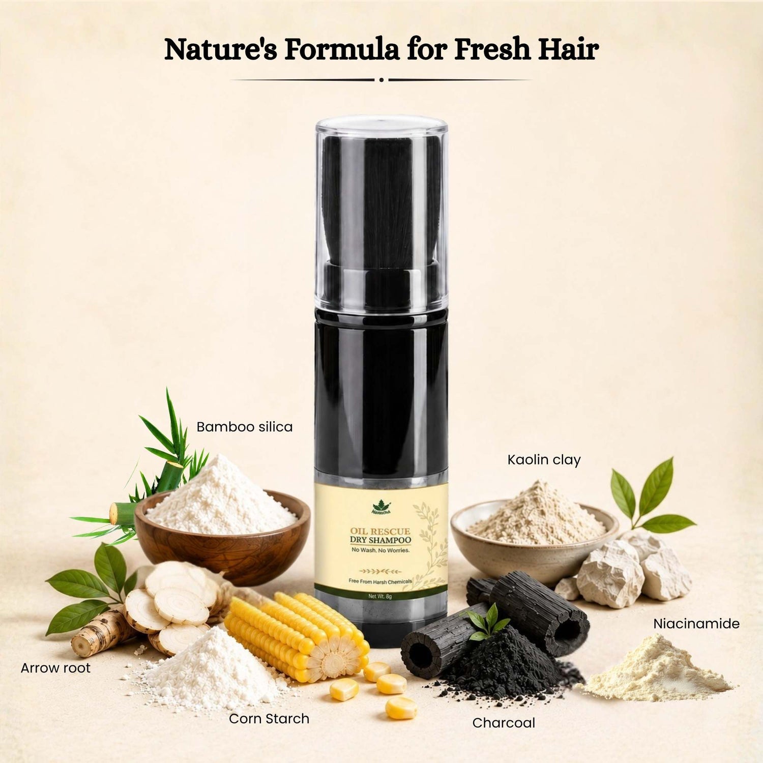 Havintha Oil Rescue Dry Shampoo for Oily Hair &amp; Scalp – No White Cast &amp; Instantly Volume (8 g)