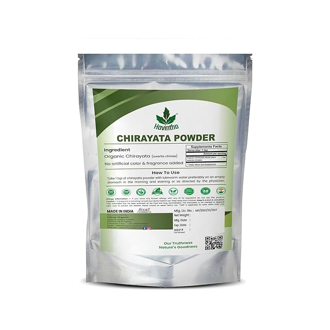 Havintha Natural Chirayata Powder (Kalmegh Powder) - Swertia Chirata - 100gm