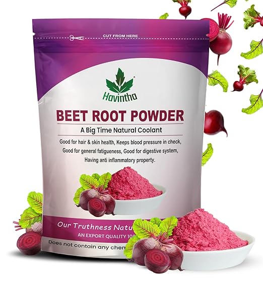 Havintha Natural Beetroot Powder For Face | Shiny &amp; Glowing Skin | Beets Powder For Hair | 100% Natural And Pure - 454 Grams