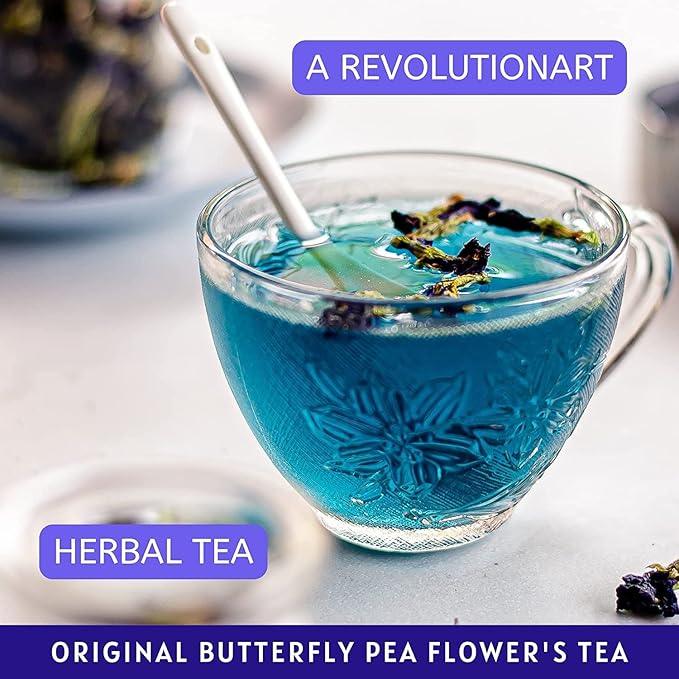 Havintha Natural Butterfly Pea Tea | Hot, Iced Butterfly Pea Flower Herbal Tea | Supports Skin &amp; Hair Health - Vegan - Caffeine Free - 25 gm (50 Cups)