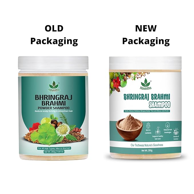 Natural Bhringraj &amp; Brahmi Powder Shampoo | Anti-Dandruff Shampoo | All Hair Types | Men &amp; Women (250g)
