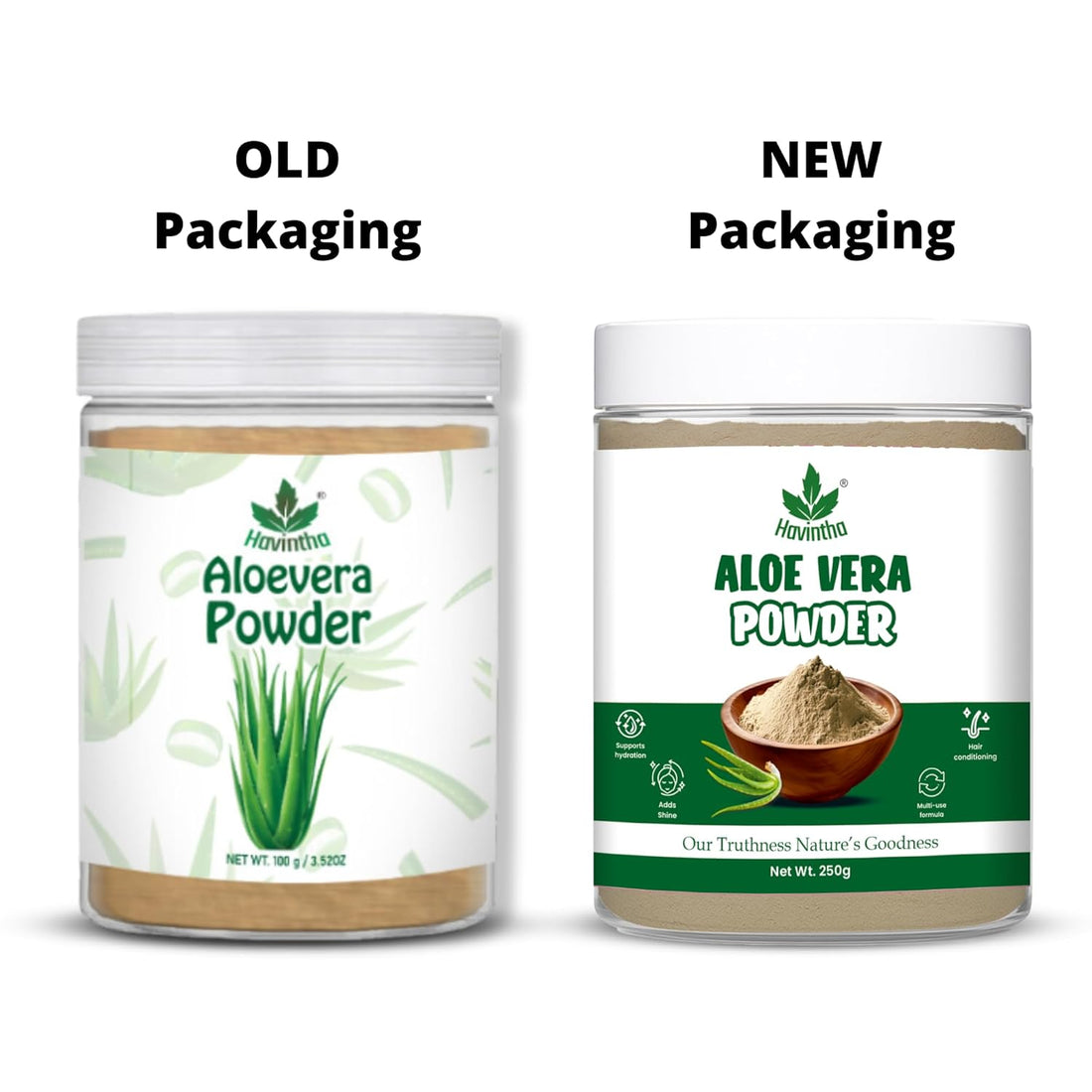 Havintha Natural Aloevera Powder for clean skin | For Glowing Skin | Natural Face Care | 250 Grams (JAR)