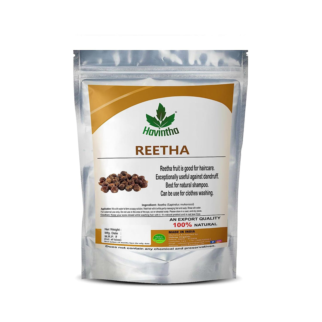 Havintha Natural Reetha/Aritha (Raw form) (227 g)