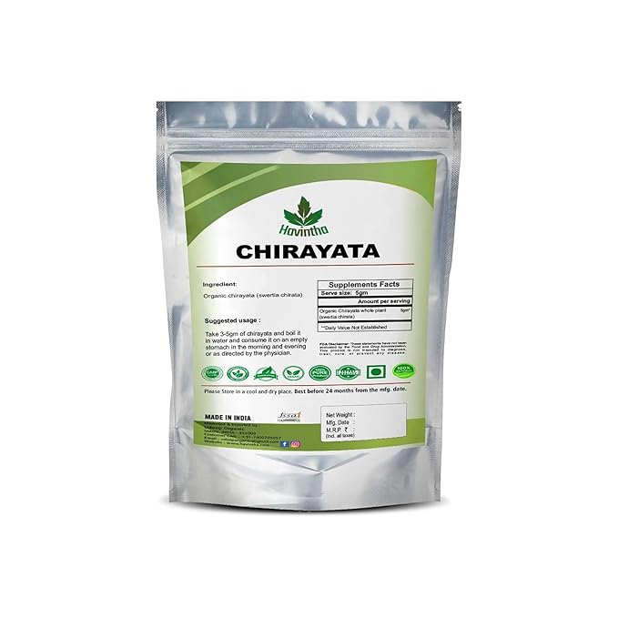 Havintha Natural Raw Chirayata (Chiretta) - Swertia Chirata - 100gm