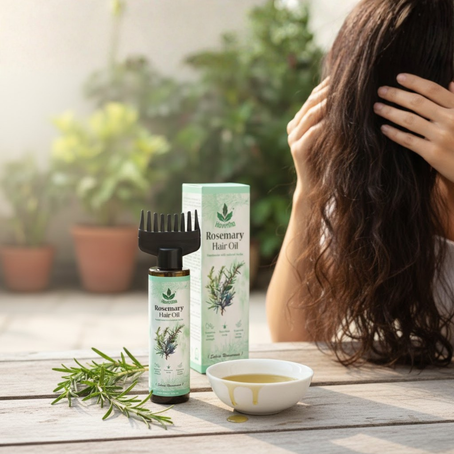 Havintha Organic Rosemary Hair Oil 100ml | Hair Growth Support &amp; Hair Fall Control | For Men &amp; Women