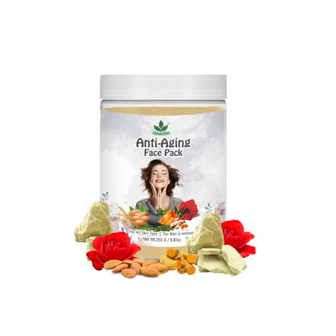 Havintha Anti-Aging Face Pack Enriched with Almonds for Skin Moisturizing, Smooth, Shiny