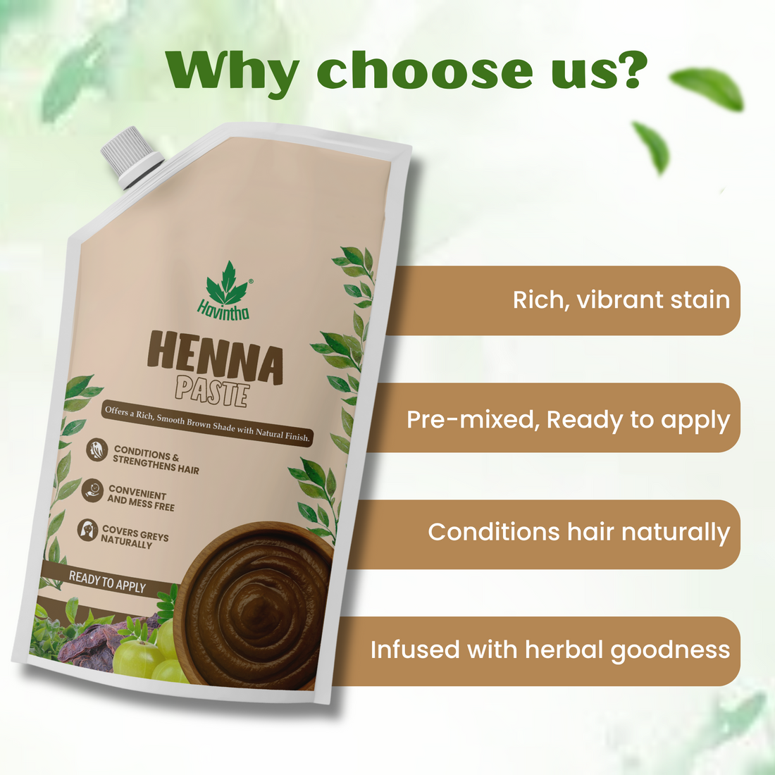 Natural Hibiscus Powder Shampoo (227g) | Havintha Natural Henna Paste (200g) &amp; Coffee Face Scrub (100g)