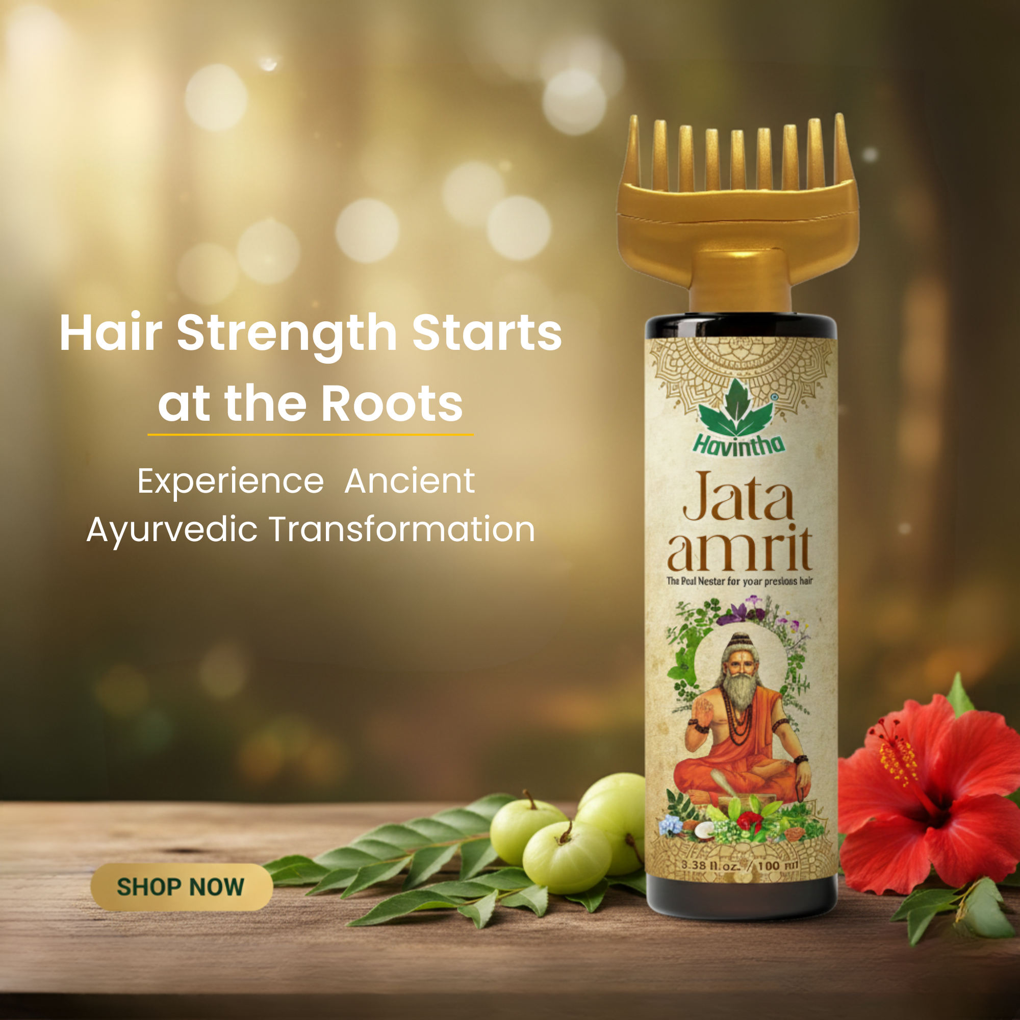Havintha Jata Amrit Hair Oil For hair growth | Handmade herbal hair oil | Long &amp; Shiny hair | With Lavender, Castor, Tea tree and Rosemary oil |100 ml