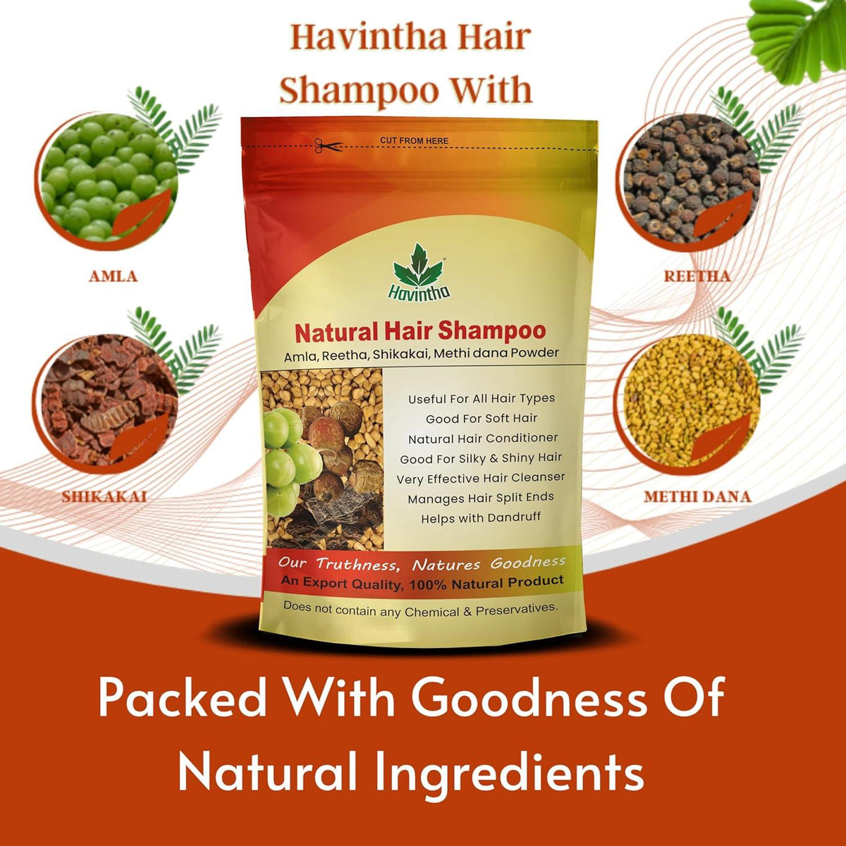 Organic Hair Shampoo - Havintha Natural Methi Dana Hair Shampoo