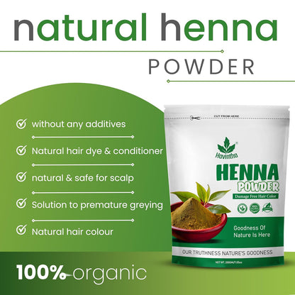 Havintha Natural Indigo Powder and Henna Powder Combo for Black Hair Colour (200g+200g)