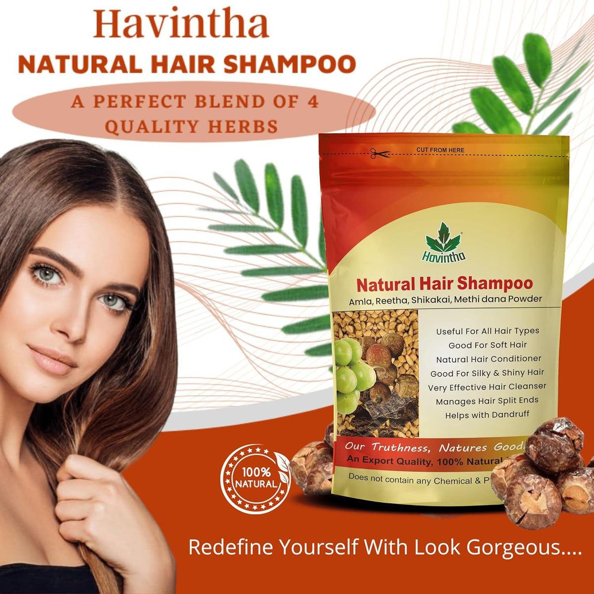 Organic Hair Shampoo - Havintha Natural Methi Dana Hair Shampoo