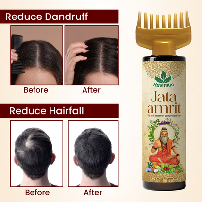 Havintha Jata Amrit Hair Oil For hair growth | Handmade herbal hair oil | Long &amp; Shiny hair | With Lavender, Castor, Tea tree and Rosemary oil |100 ml