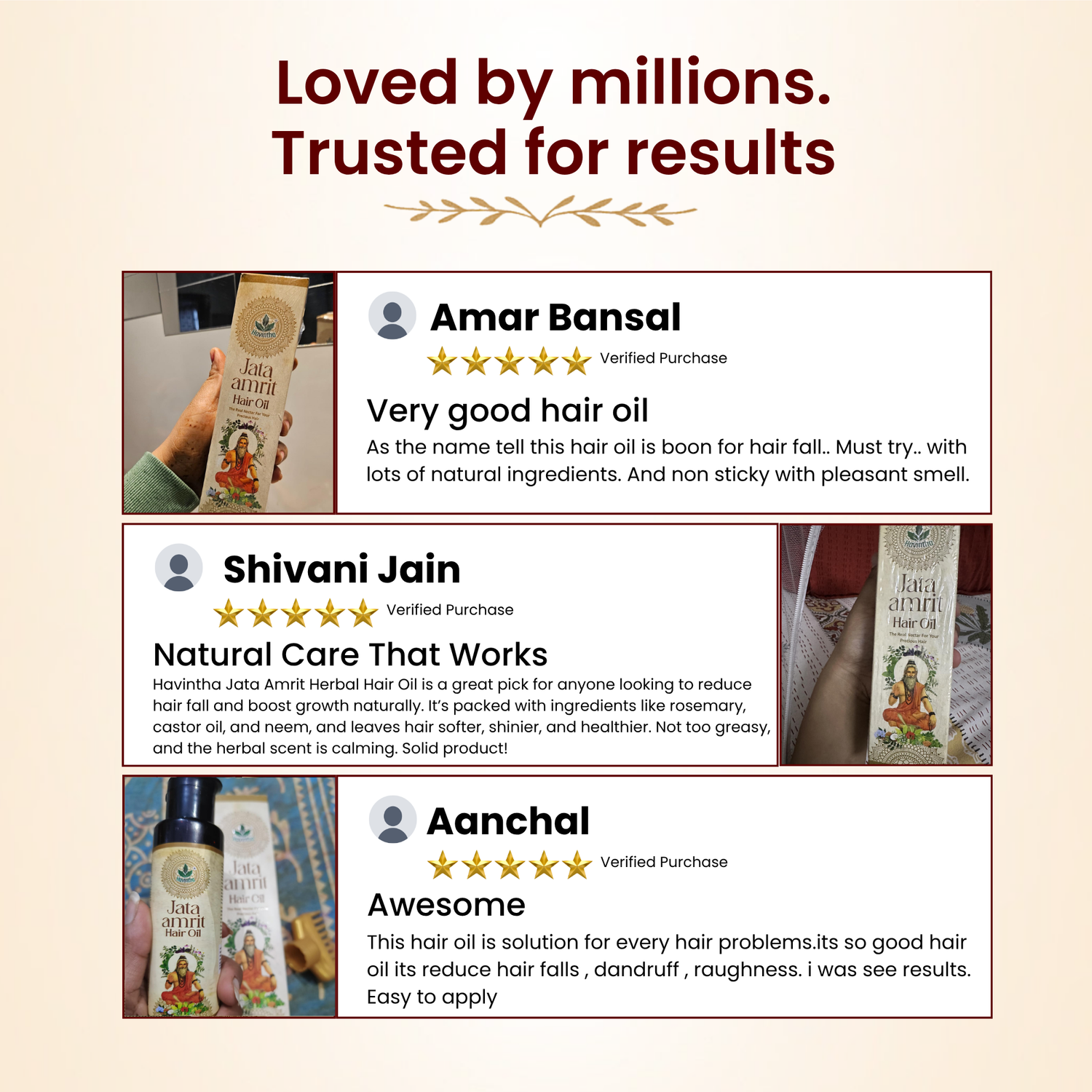 Havintha Jata Amrit Hair Oil For hair growth | Handmade herbal hair oil | Long &amp; Shiny hair | With Lavender, Castor, Tea tree and Rosemary oil |100 ml