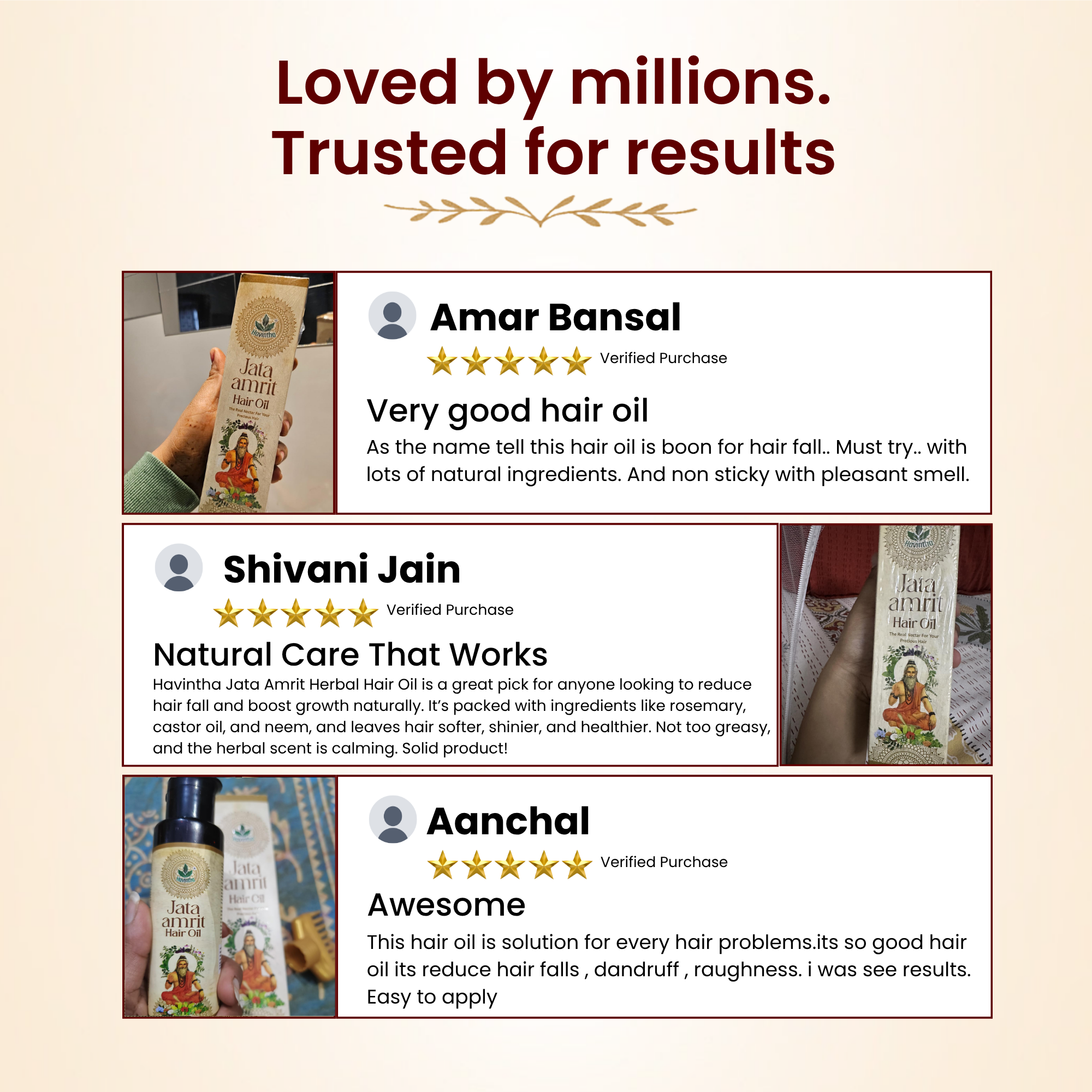 Havintha Jata Amrit Hair Oil For hair growth | Handmade herbal hair oil | Long &amp; Shiny hair | With Lavender, Castor, Tea tree and Rosemary oil |100 ml