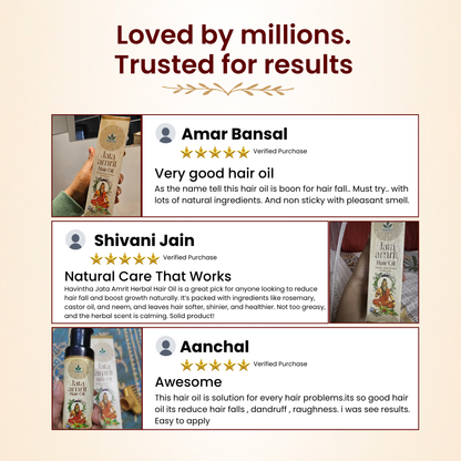 Havintha Jata Amrit Hair Oil For hair growth | Handmade herbal hair oil | Long &amp; Shiny hair | With Lavender, Castor, Tea tree and Rosemary oil |100 ml