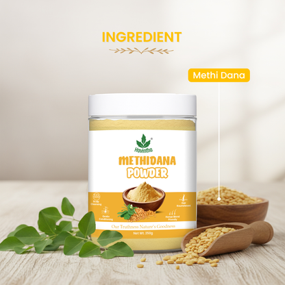 Havintha Natural Methidana Powder 250g Jar | Pure Fenugreek Powder | Herbal Hair Care for Strong &amp; Healthy Hair